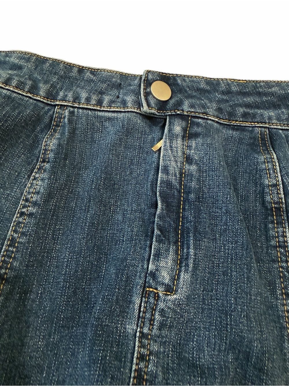 1.STATE A-Line Denim Maxi Skirt Paneled Back Zip Medium Wash Blue 2 NEW - Picture 6 of 11